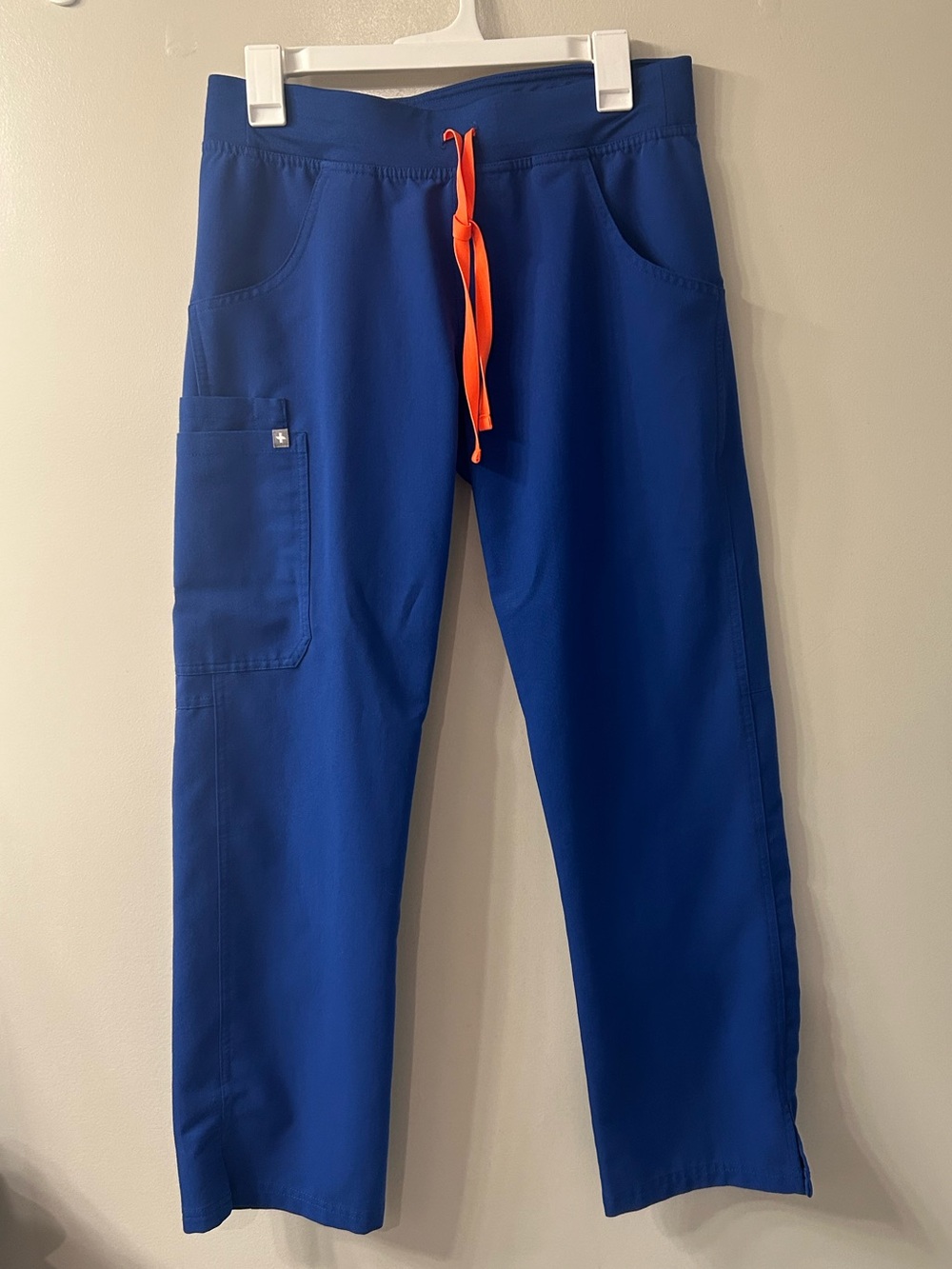 Figs Women’s Royal Blue Joggers with Orange Drawstring - Small Petite